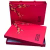 Caixa de Presente Lenço de Ano Novo Caixa Festiva Vermelho Chinês de Papel Rígido Embalagem de Lenço Fabricante de Ponta Venda por Atacado em Estoque