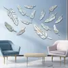 Adesivos de Parede de Pena Acrílica Transfronteiriços Fundo de Espelho Parede Sala de Estar Quarto Quarto de Crianças Decoração Espelho de Parede Autocolante
