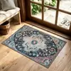 Felpudo de Entrada para Puerta Interior Estilo Étnico Bohemio Retro Resistente a Manchas Antideslizante Alfombra para Zona de Bienvenida