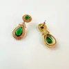 Brincos Longos Exagerados Brincos de Rubi Luxuosos Zircônia Esmeralda Vintage Joias Palacianas Medievais Brincos