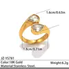 Anillo de zirconita de acero inoxidable 304 europeo y americano, estilo nicho de lujo ligero de alta gama, anillo abierto con incrustaciones de circón, joyería de acero de titanio para verano