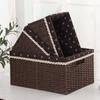 Cesta de almacenamiento de ratán, cesta de almacenamiento para dormitorio, sala de estar, ropa, juguetes, cesta tejida, dormitorio, escritorio, cesta de almacenamiento de cosméticos