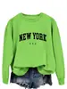 Sudadera versátil casual de cuello redondo Amazon new york usa cómoda para mujer talla extra manga larga top fino europeo y americano