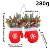 Luvas Luminosas de Natal Transfronteiriças Guirlanda de Bolas de Natal Pendente de Parede Pinha Artificial de Natal Arranjo Circular de Videira com Frutas Vermelhas Pingente