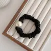 Estilo Francés Alta Calidad Sensación Alto Valor Cuerda con Cabeza de Perla para Mujer Ins Todo Fósforo Lazo para el Cabello Retro Elegante Anillo de Cabello de Alta Elasticidad