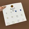 Set Semanal de Pendientes de Nicho Estilo Coreano, Pendientes Lindos y Compactos de Aleación Electroplateada con Pedrería, Venta al por Mayor