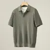 Polo de punto para hombre de manga corta con cuello camisero, anti-rayas, estilo old money, camiseta de negocios para verano, venta al por mayor de fábrica transfronteriza