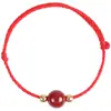 Pulsera Tejida de Ágata Roja Cen Año del Caballo Producto Terminado para Hombres, Mujeres y Niños, Tobillera de Hilo Rojo Ajustable, Estilo Étnico