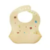 Babetes de Silicone para Bebê, Babetes de Alimentação para Bebê, Infantis à Prova d'Água Desenho Animado Ajustáveis com Bolsos para Saliva, Bolsos de Comida Sem Lavagem