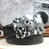 Cinto de Calça Masculino Retro Personalizado Caveira Liga de Zinco Metal Placa Metálica 3D Embossada Fivela Punk