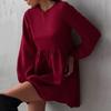 Wildberries Ruso Más Vendido 2026 Vestido de Primavera con Cuello en V y Mangas Abullonadas Moda para Mujer Falda Línea A Venta al por Mayor