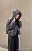 Nova Série Puffer de Inverno 2024 Jaqueta Curta de Penas para Mulheres, Caimento Solto, Quente, com Capuz, Mesmo Estilo das Principais Marcas Europeias