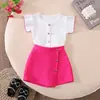 Conjunto de Roupa de Verão para Meninas, Roupas Infantis Estilosas, Conjunto de Verão Casual de Duas Peças com Manga Curta da Moda para Bebês