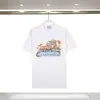Camiseta de comercio exterior fuente nicho verano nuevo estampado logo Casablanca camiseta de manga corta mujer 100% algodón puro