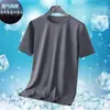Supermercado Almacén Relámpago Transfronterizo Verano Hombres Seda de Hielo Malla Transpirable Manga Corta Secado Rápido Talla Grande Camiseta Casual