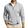 2026 Transfronterizo Americano Otoño/Invierno Nuevo Estilo Hombres Holgado Relajado Estilo Simple Viaje Pesado Media Cremallera Cuello Alto