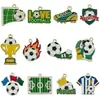 Fútbol Copa del Mundo Deporte Colgante de Aceite Goteante Accesorios de Joyería de Aleación DIY Colgante de Collar Llavero Insignia Conmemorativa