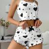 Cross-border Hot-selling Roupas para casa femininas Amor Impresso Sling Shorts Casual Pit Strip Outwear Pijamas femininos europeus e americanos