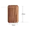 Bandeja sólida de madera de acacia transfronteriza, bandeja de té para el hogar, bandeja de comedor, bandeja de frutas de madera estilo japonés, plato rectangular ovalado