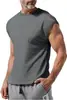 Aliexpress Transfronteiriço Verão Roupas Masculinas Estilo Americano Multipeças Esportes Cor Sólida Fitness Casual Tops de Gola Redonda Atacado Tendência