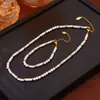 Estilo Francés Casual Versátil de Nicho Temperamento Elegante Conjunto de Joyería Suave Diseño con Cuentas de Concha Joyería de Acero de Titanio