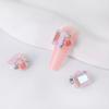 Pedrería para Uñas con Diamantes Grandes Brillantes, Pedrería Transparente Tipo Hielo con Parte Posterior Puntiaguda, Pedrería Apilada, Cubos de Azúcar Cristalino con Forma de Flor Rosa y Huevos de Paloma