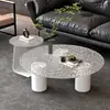 Mesa de centro redonda de mármore para sala de estar em casa, apartamento pequeno, casa alugada, mesa de centro moderna minimalista criativa da moda de luxo leve