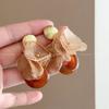 Aretes Vintage de Resina con Borla estilo Maillard, Lujo Ligero, Sensación de Alta Gama, Aretes Nicho, Versátiles, Aretes Modernos y Elegantes para Mujer
