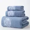 Juego de Tres Piezas de Toalla Transfronteriza, Toalla de Baño, Toalla Cuadrada, Toalla de Baño de Hotel 100% Algodón, Bordada, Absorbente, Regalo, Toalla Grande, Venta al por Mayor y Personalización