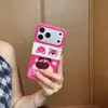 Funda Patchwork de Oso Fresa de Lunares para iPhone 17 Pro Max, Apple 18 Pro, Fun 16, Cute 15P Modelo Nuevo