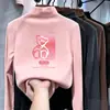 Roupa de baixo feminina com forro de fleece, novo estilo outono/inverno, roupa íntima para meninas pequenas, camiseta de manga comprida moderna e quente, top casual