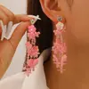 Pendientes de Flores de Verano para Mujer Viento Dopamina Festivo Pendientes Exagerados de Estrella de Mar Pendientes de Hierba Rafi Tejidos a Mano para Mujer