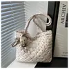 Bolso Grande de Tela Nuevo para Mujer Estilo Coreano Bordado Acolchado Bolso de Mano Ligero Gran Capacidad Estudiante Bolso de Hombro para Viajes