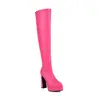 Botas Gruesas Nuevo Tacón Alto 40 Botas de Comercio Exterior Botas de Jinete 2022 Botas Largas Hasta la Rodilla Baile de Tubo de Acero Botas de Mujer 43 Piernas Bonitas Adulto