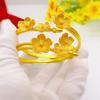 Pulsera Nueva de Latón Chapado en Oro para Mujer, Pulsera Abierta de Flor para Mujer, Joyería de Oro Arena Vietnamita al Por Mayor Directo del Fabricante