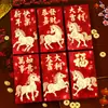Ruixiang 2026 Año del Caballo Sobre Rojo Creativo Ojo de Gato 3D Rojo Brillante Paquete Rojo Festival de Primavera Año Nuevo Bolsa de Sobre Rojo de la Suerte Venta al por Mayor