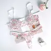 Lencería Sexy de Encaje Europea y Americana Verano Ultra-Delgada Floral de Puro Deseo Lencería Francesa Hace que el Busto Grande Parezca Más Pequeño Conjunto de Lencería Íntima