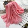Pañuelo de Cabeza con Lentejuelas del Sudeste Asiático para Mujer, Bufanda Rectangular de Modal Rayada Vertical Vintage Teñida en Sucio al por Mayor