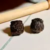 Leão de Jacarandá Esculpido Despertando DIY com Furo Passante com Contas Contas de Buda Acessórios para Pulseira de Mão Corrente para Celular Chaveiro Pingente Joias
