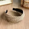 Diadema Bohemia de Paja Calada, Diadema de Verano de Ala Ancha Alta, Pinza para el Cabello Tejida Estilo Vacaciones, Disponible para Compra Mixta por Lote
