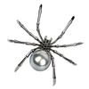 Broche de araña negra con personalidad transfronteriza, broche grande con hebilla de perla de alta calidad europea y americana, ramillete de dibujos animados anti-luz al por mayor