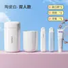 Set de Artículos de Tocador para Viaje Fácil Taza Portátil para Cepillo de Dientes Pasta de Dientes Caja de Almacenamiento para Cepillo de Dientes Cepillo de Dientes para Pareja Taza para Enjuague Bucal