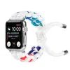 Adequado para Apple Apple Watch1/2/3/4/5/6 corda de guarda-chuva combinação de cores floridas pulseira elástica para atividades ao ar livre e lazer