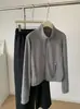 Jaqueta Cardigã Curta de Veludo Quente com Gola Alta e Zíper para Mulheres! Versátil Outono/Inverno Emagrecedor Tamanho Pequeno Casual Camada Interna Top Tendência