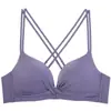 Ropa interior sexy sin aros para chica, con fruncido en el pecho, sin marcas, muestra el busto grande, para busto pequeño-cerrado, sujetador de espalda hermosa