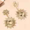 Nuevos Pendientes de Personalidad Exagerada Estilo Europeo y Americano, Pendientes Largos de Girasol Metálicos de Moda Estilo Ins para Mujer