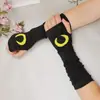 Manga Larga Cruzada Oscura Lolita Rayada Ninja Sin Dedos Cubierta de Manga Larga para Cosplay