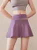 Falda Deportiva de Verano Nuevo Estilo Bloque de Color Exterior Cintura Alta para Mujer Transpirable Anti-exposición Correr Falsa de Dos Piezas Yoga Tenis