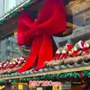 Decoração de Festa para Interior e Exterior Suprimentos de Natal Laço de Algodão Recheado Estrutura de Algodão Recheado Laço com Borda Dourada Decoração Pendente