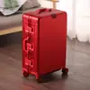 Estuche de Viaje Completo Engrosado de Aleación de Aluminio y Magnesio Estuche con Ruedas Estuche de Metal para Equipaje de Mujer Estuche de Tablero de Jabalí de 20 Pulgadas para Hombre Maleta Caja con Contraseña
